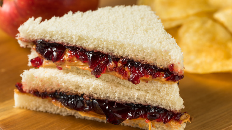 Peanut butter and jelly sandwich