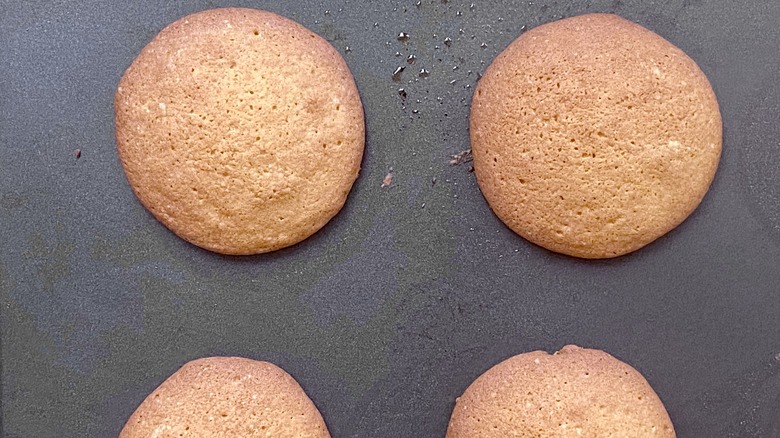 Cookies baking on cookie sheet