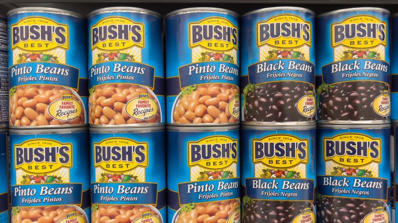 black and pinto bean cans