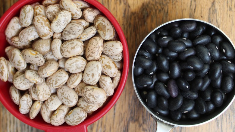 dried black and pinto beans