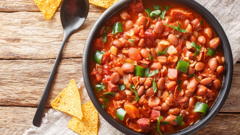 bowl of pinto bean stew