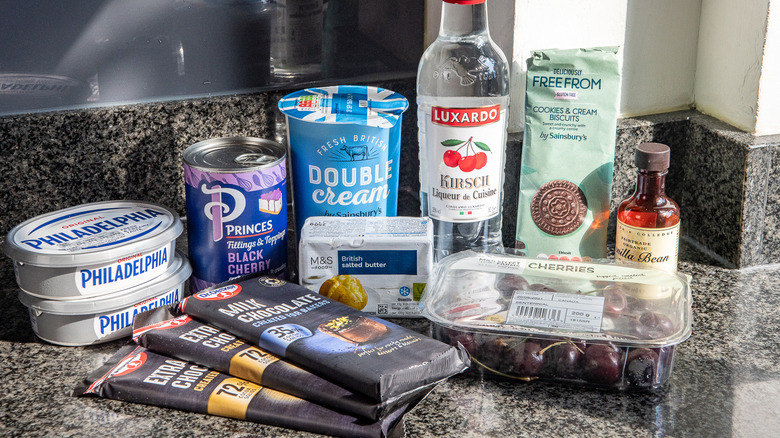 ingredients for black forest cheesecake