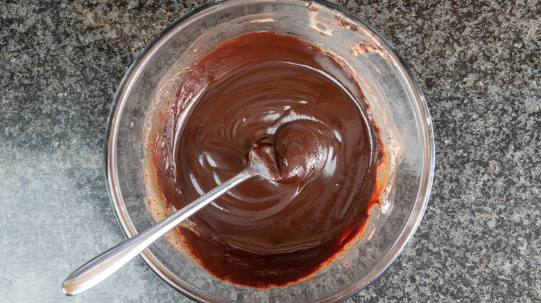 melted chocolate in bowl