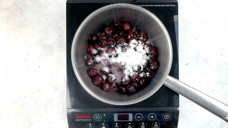 cherries in saucepan