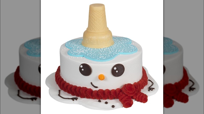 snowman ice cream cake