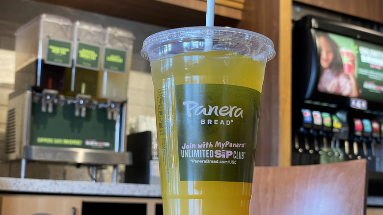 To-go cup of Panera Bread Charged Lemonade