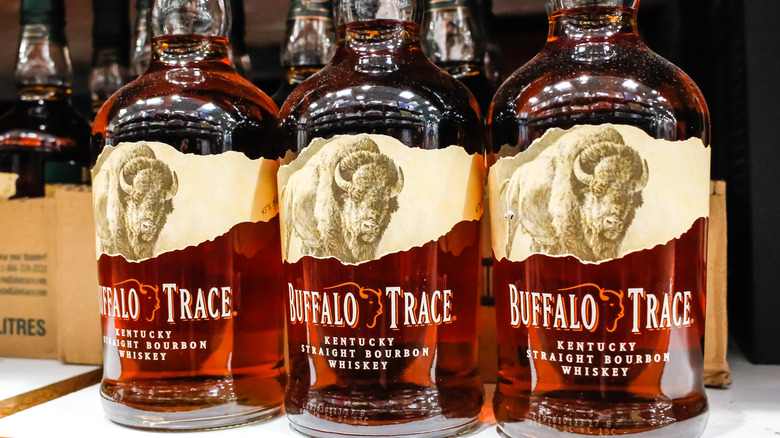 three bottles of Buffalo Trace