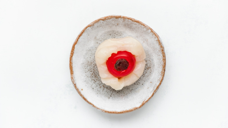 Edible eyeball on small dish