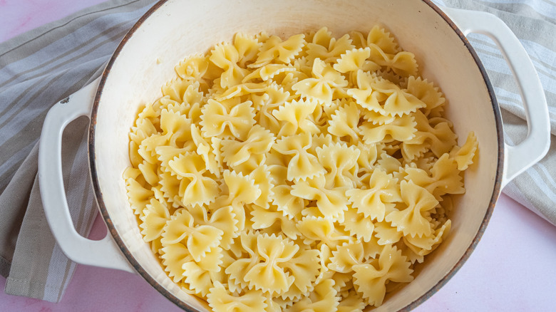 bowtie pasta in bowl