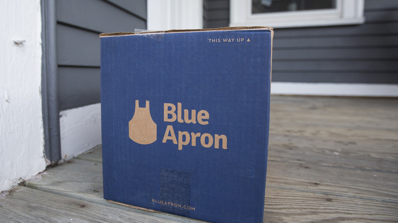 Blu Apron box on porch