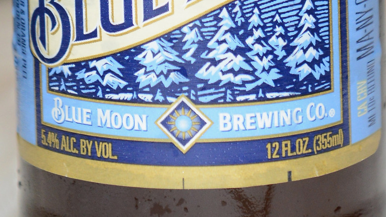 Blue Moon label close-up