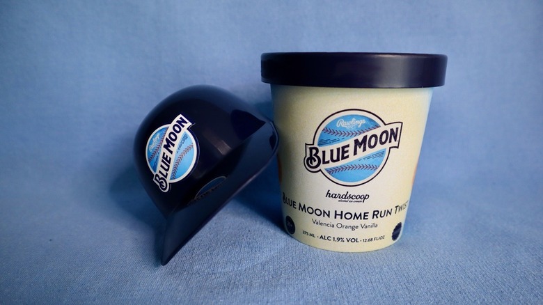 Blue Moon ice cream pint with mini helmet