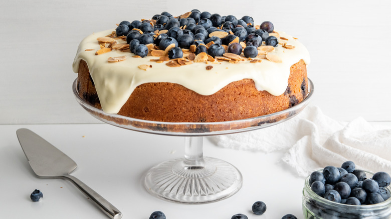 Blueberry Amaretto Cake Recipe cake with frosting 