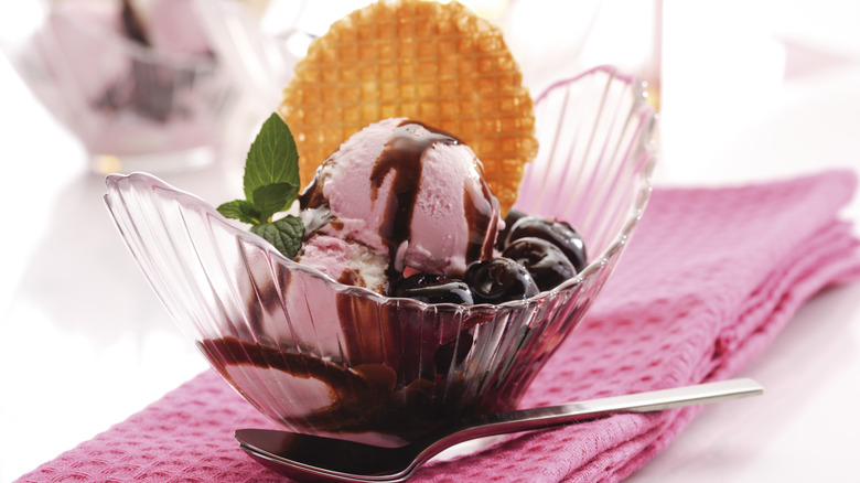 ice cream with Amarena cherries