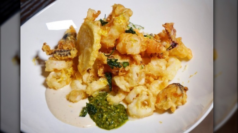 Fritto Misto with green sauce