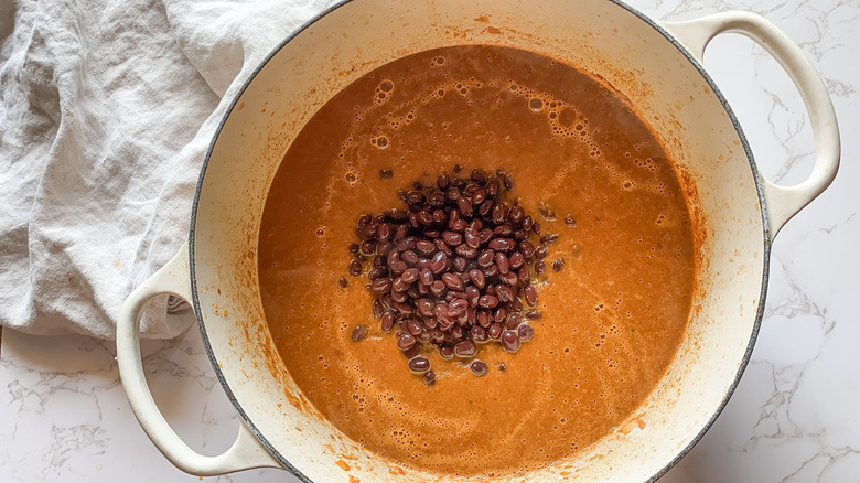 Chili and beans cooking