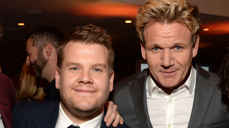 Gorden Ramsay and James Corden in a group