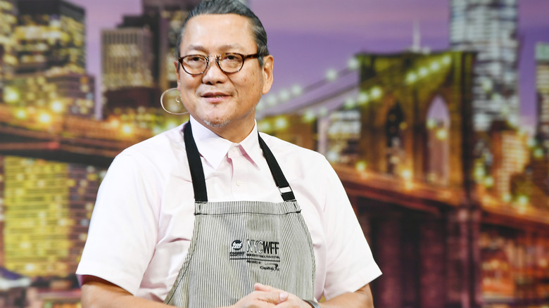 Chef Masaharu Morimoto looking to the side 