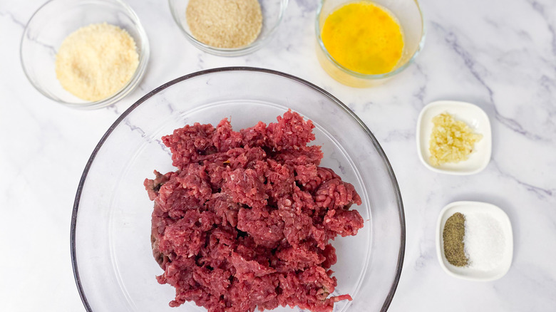 ingredients for Salisbury steak