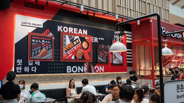 customers eating at Bonchon