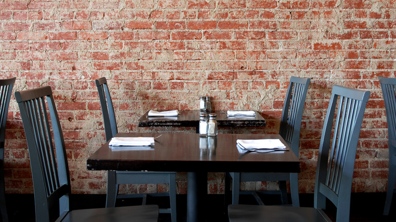 Empty restaurant table