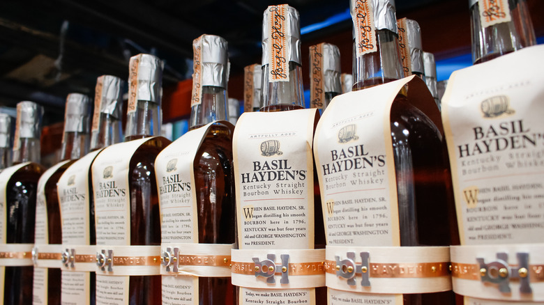 Bottles of Basil Hayden's Kentucky Straight Whiskey