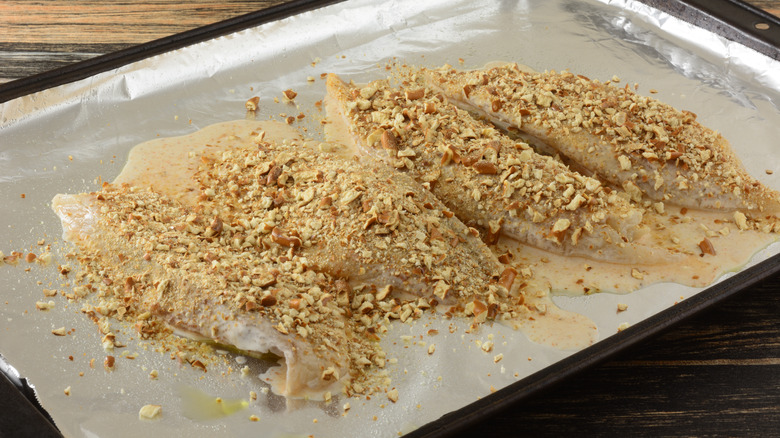 Pretzel-crusted tilapia