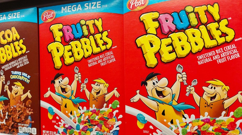boxes of Fruity Pebbles