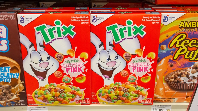 boxes of Trix cereal