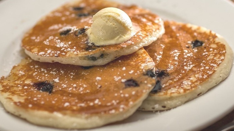 stack of blueberry pancakes