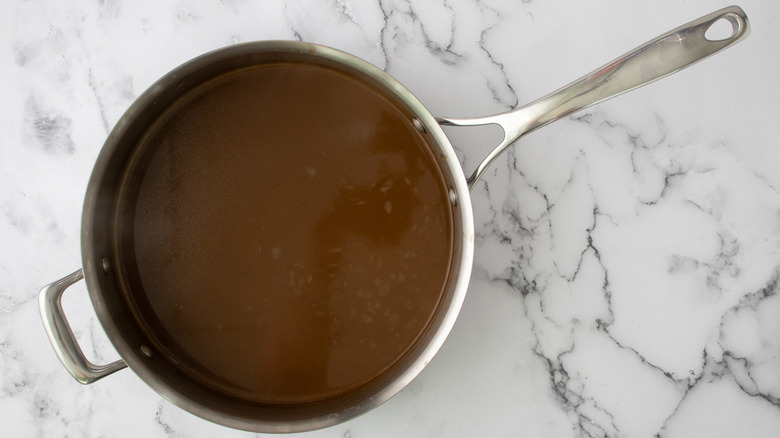 coffee gravy in skillet