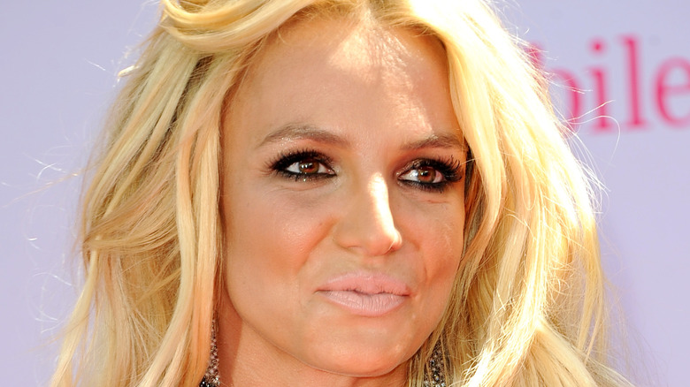 Britney Spears pursing her lips