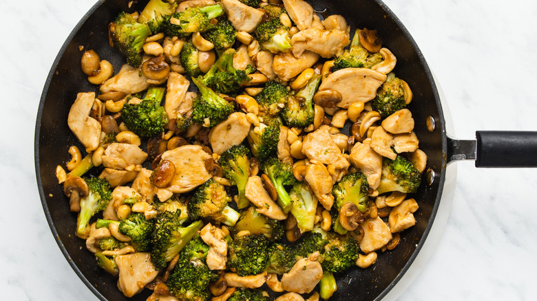 the stir-fry in pan