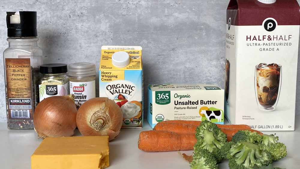 ingredients for broccoli cheddar soup recipe