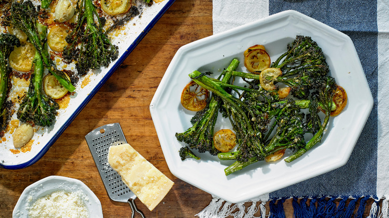 Roasted broccolini and lemons