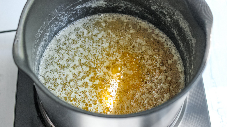 brown butter in pot