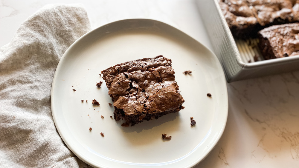 finished brownie on plate