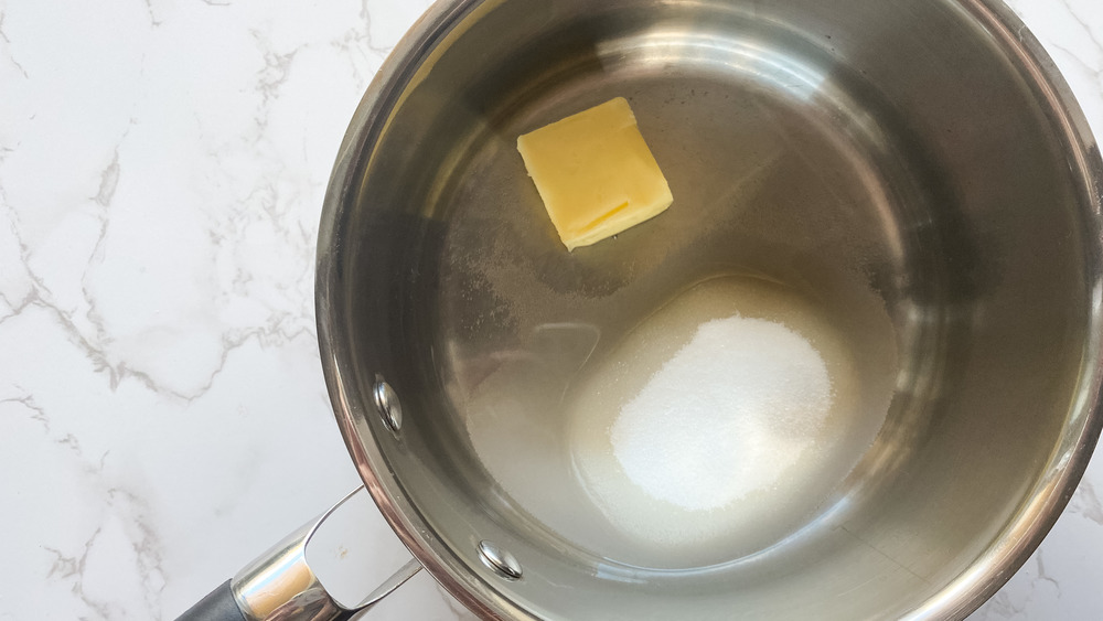 melting butter in pan