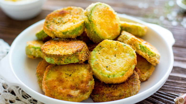 Fried zucchini on a plate