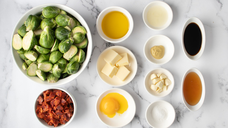 Brussels sprouts and other ingredients