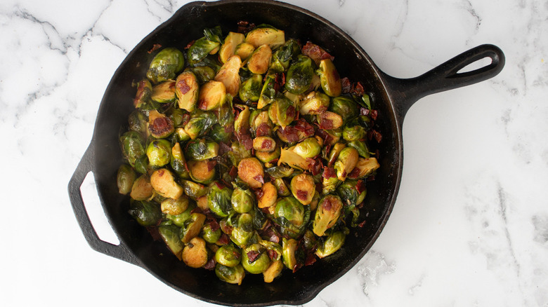 Brussels sprouts with chorizo