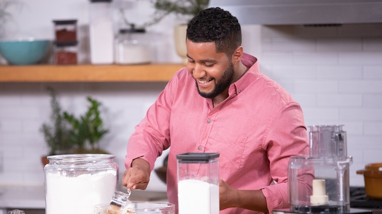 Bryan Ford measuring flour