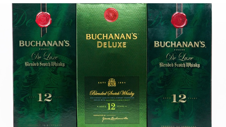 Three boxes of Buchanan's 12 Year Scotch