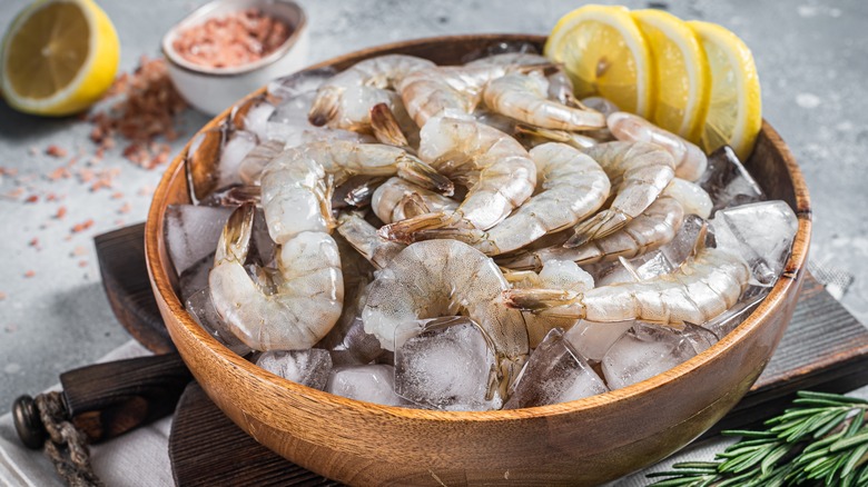 frozen shrimp in bowl