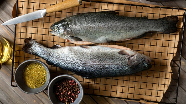 fresh trout preparation