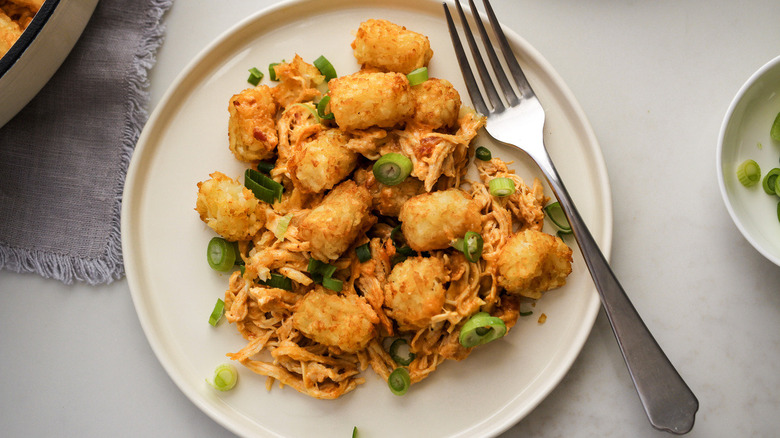 tater tot casserole on plate