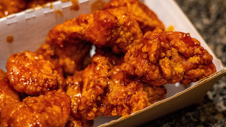 Box of honey sriracha boneless wings