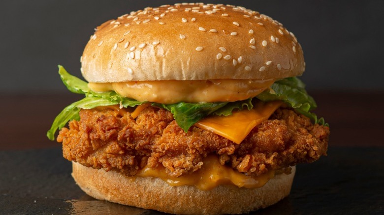 Chicken sandwich closeup