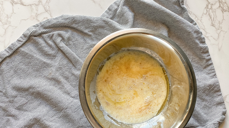 butter milk yeast in bowl