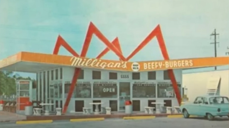 outside Milligan's Beefy Burgers